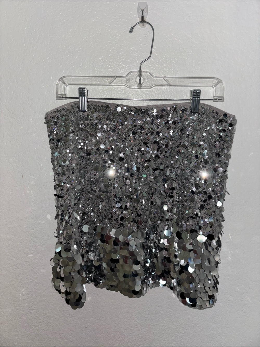 J Crew Silver Sequin Mini Skirt - Sparkling Party Skirt